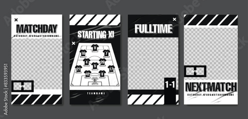 Sport Social Media Post Template , Football Match Day , Starting 11 , Starting Eleven , Player name and Number