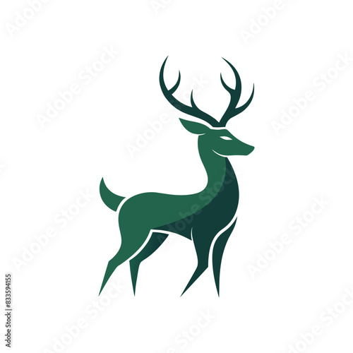 Animal logo deer icon vector art Illustration
