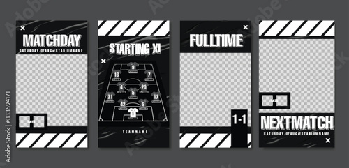 Sport Social Media Post Template , Football Match Day , Starting 11 , Starting Eleven , Player name and Number