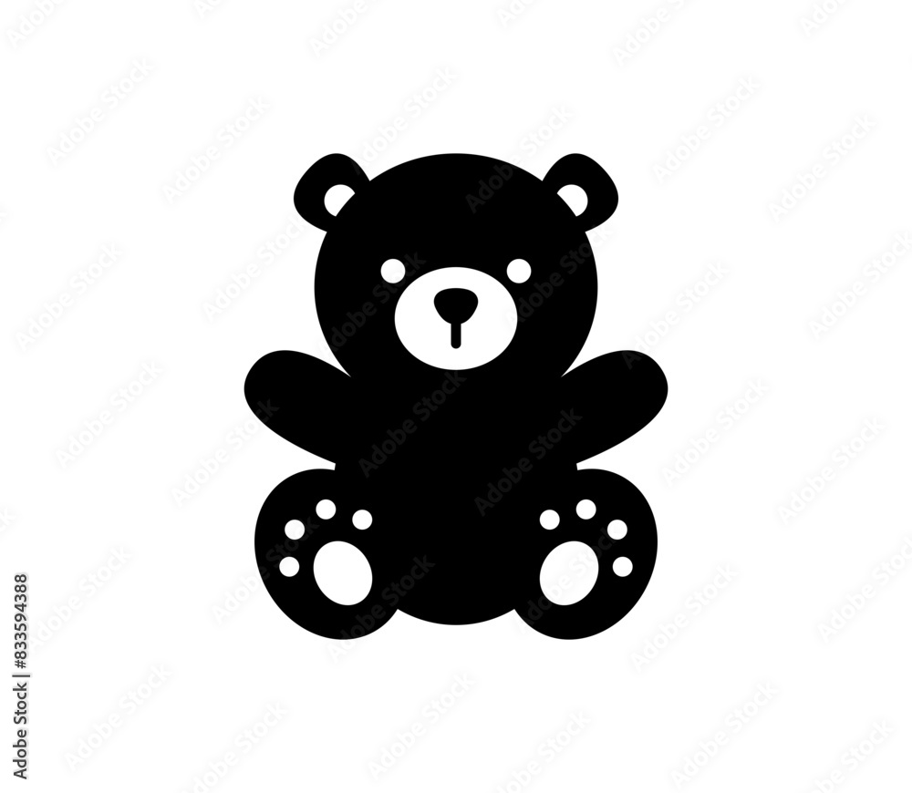 Teddy bear icon. Simple vector plushie bear toy illustration. Teddy bear icon. Simple vector plushie bear toy illustration.