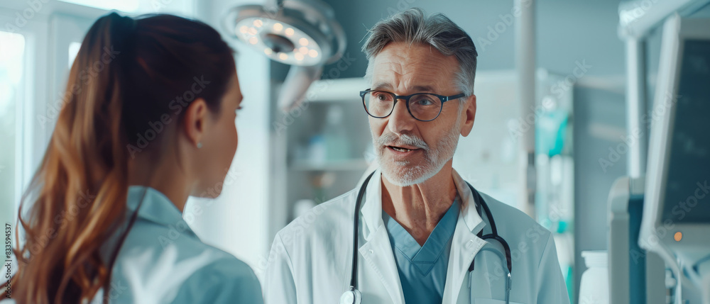 Doctor Communicating With Patient in Hospital Doctor Communicating With Patient in Hospital