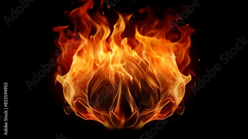 A close-up shot of the fire emoji with realistic flames and embers