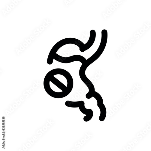 Antacids line black icon. Vector isolated button.