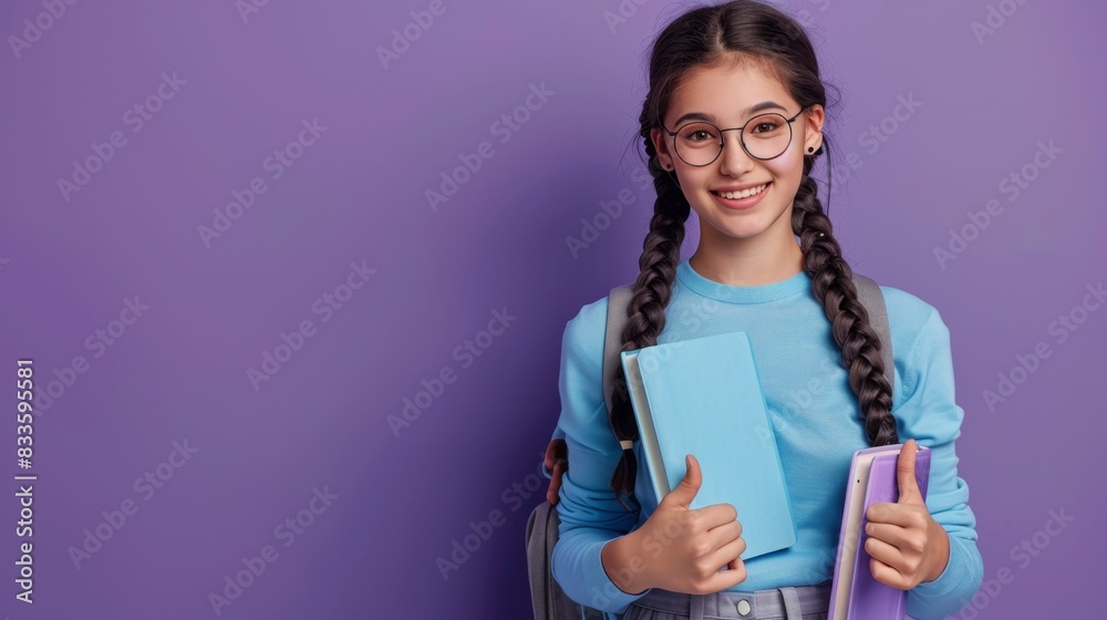 The smiling student girl The smiling student girl