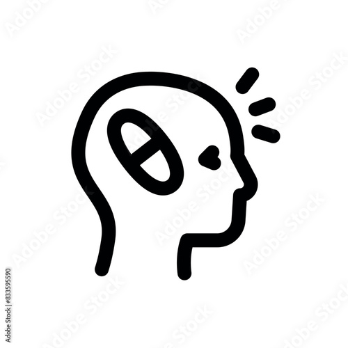 Antipsychotics line black icon. Vector isolated button.