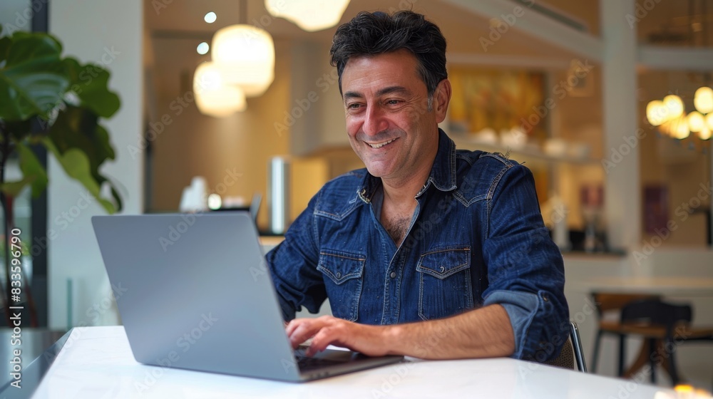 The man working on laptop