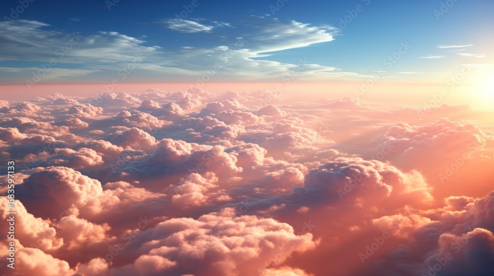 view from above of sky and clouds with sunlight view from above of sky and clouds with sunlight