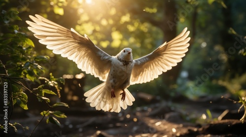 The pure wings of a dove spread wide © suryanto