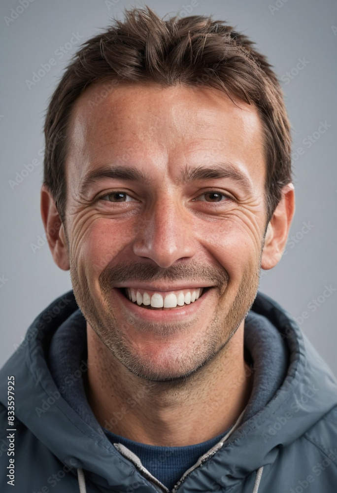 portrait view of a regular happy smiling Antarctic man , ultra realistic, candid, social media, avatar image, plain solid background portrait view of a regular happy smiling Antarctic man , ultra realistic, candid, social media, avatar image, plain solid background