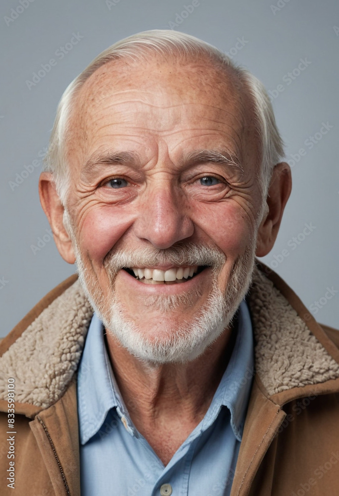 portrait view of a regular happy smiling Antarctic old man , ultra realistic, candid, social media, avatar image, plain solid background portrait view of a regular happy smiling Antarctic old man , ultra realistic, candid, social media, avatar image, plain solid background