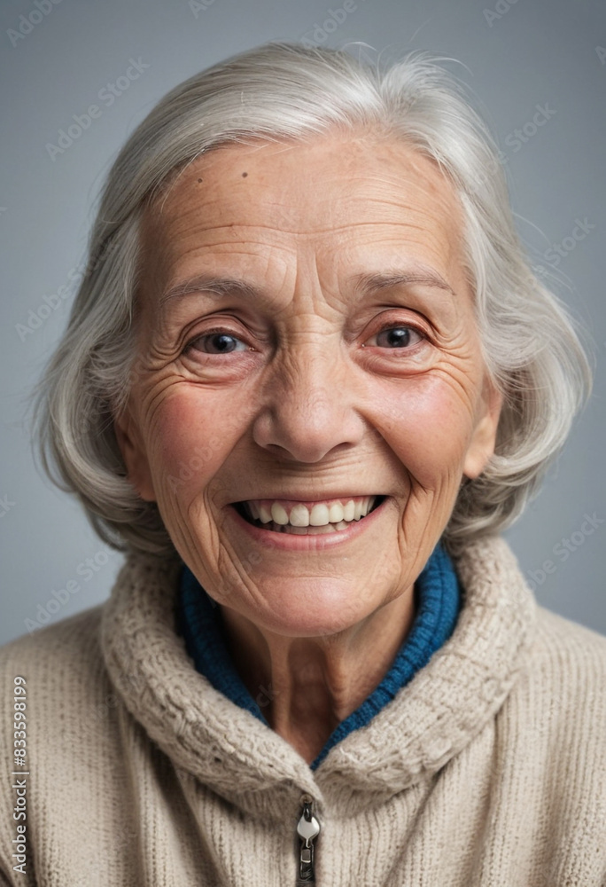 portrait view of a regular happy smiling Antarctic old woman , ultra realistic, candid, social media, avatar image, plain solid background portrait view of a regular happy smiling Antarctic old woman , ultra realistic, candid, social media, avatar image, plain solid background