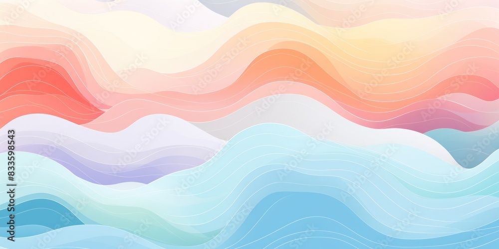 Wavy wave 70s halftone pattern, batik, pastel background retro groovy ...
