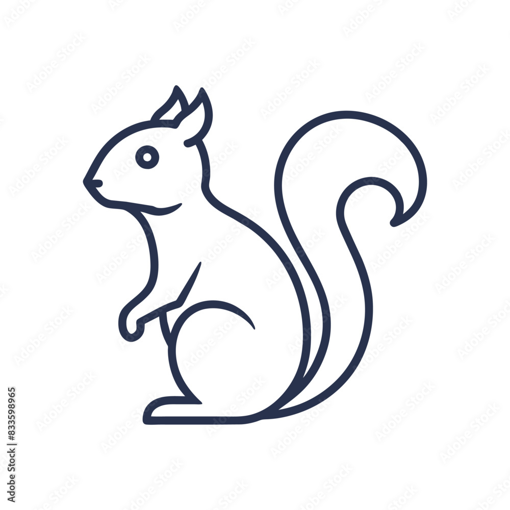 Animal logo squirrel icon vector Illustration line art Animal logo squirrel icon vector Illustration line art