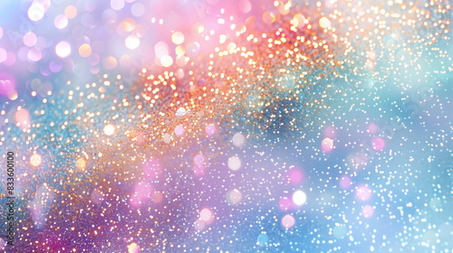 Rainbow glitter sparkle birthday mermaid unicorn pony background celebrate party sequin invite.