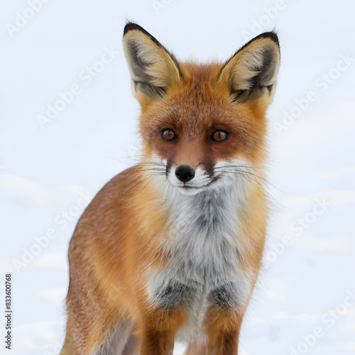 Wallpaper Mural red fox isolated on white background Torontodigital.ca