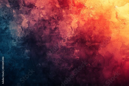 Abstract background with a blend of red, blue, and yellow colors, appearing like textured stained glass