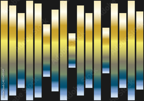 Fondo de barras de metal dorado y azul