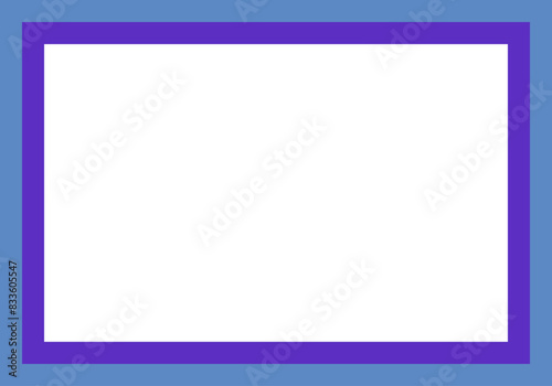 Marco azul y morado sobre fondo blanco