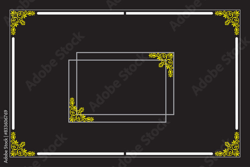 Printyellow and black motif background template