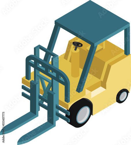フォークリフトのアイソメトリックイラスト