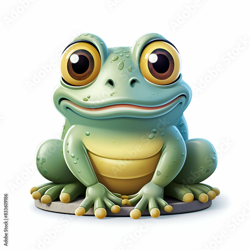 3d rendered illustration of a little frog isolated on white background. photo