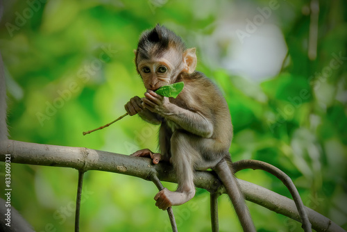 baby long tailed macaque