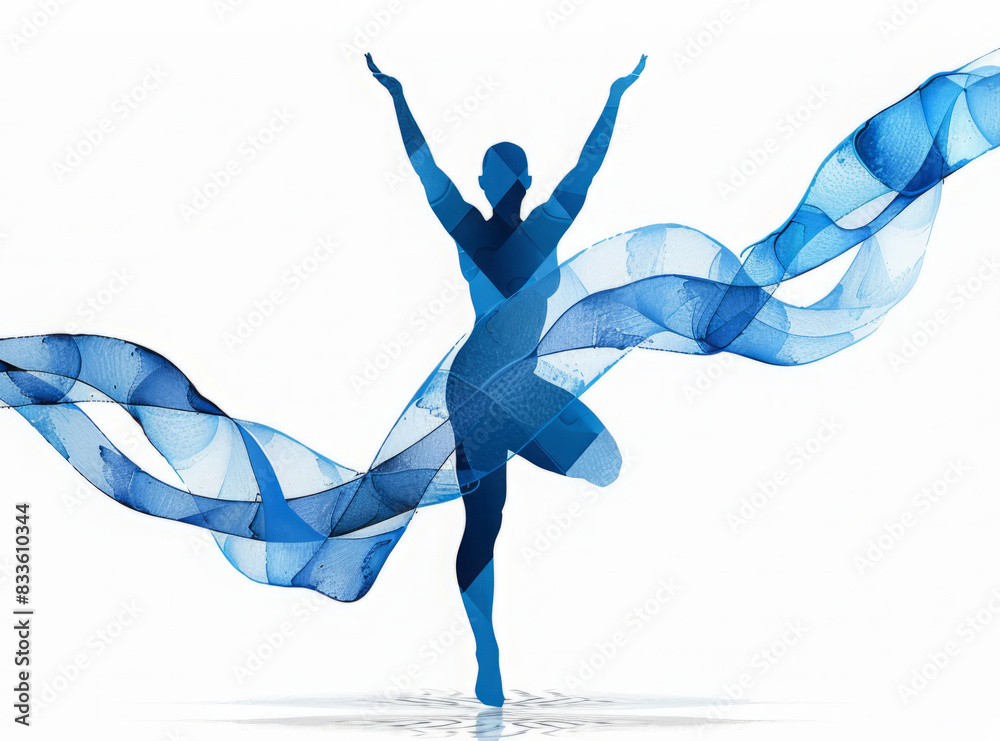 Obraz premium Dynamic Blue Abstract Figure