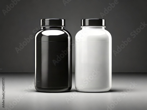 A 3D render of a plastic medicine bottle isolated on a white background