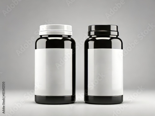 A 3D render of a plastic medicine bottle isolated on a white background