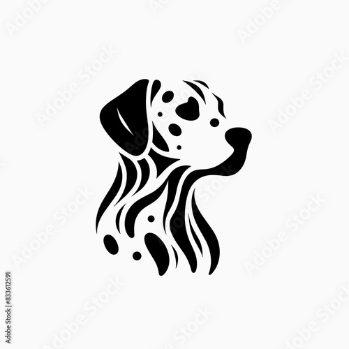 Black and White Silhouette of a Dalmatian photo