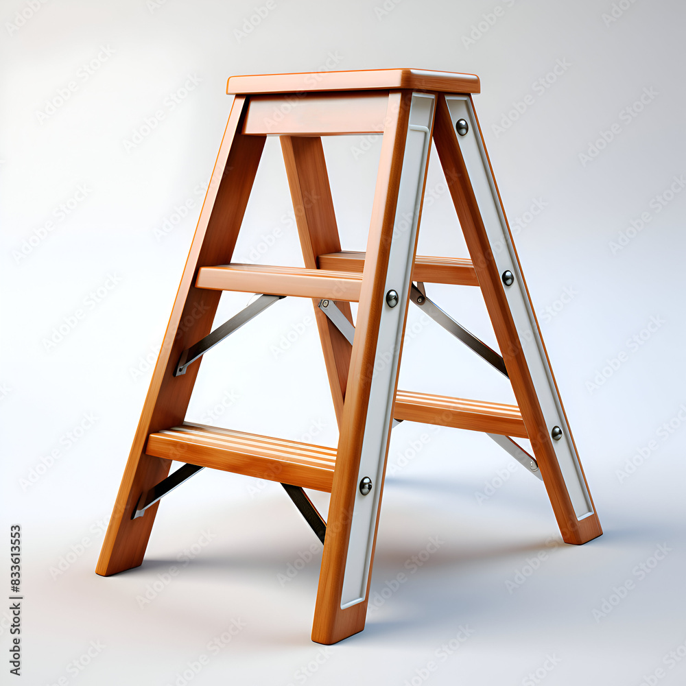 3d render of a stepladder isolated on white background. 3d render of a stepladder isolated on white background.