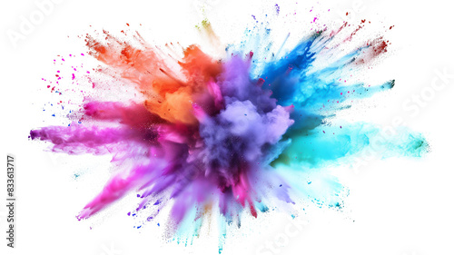 A playful splash of multicolored powder exploding outward