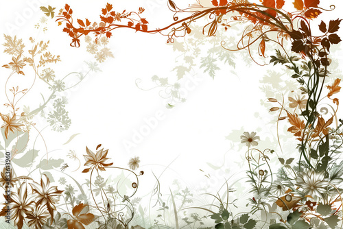A green and white background with a flowery design