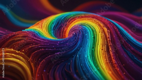 Rainbow color neon swirled wave background in 8k, Wallpaper, High quality
