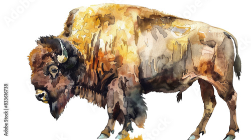 Bison isolated on the Transparent Background, PNG Format photo