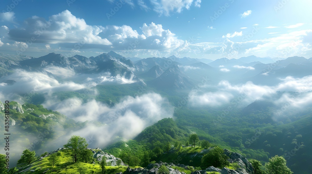 Obraz premium Amazing view from the top of the mountain
