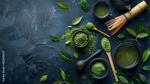 Elegant Flat Lay of Matcha ...