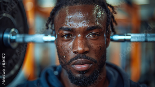 Man With Dreadlocks Holding a Barbell © Daniel