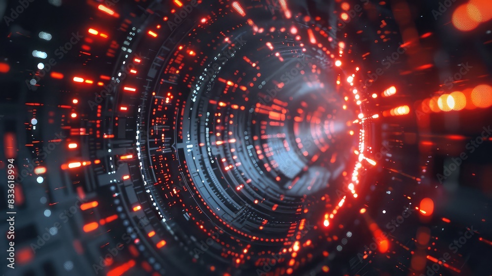 Obraz premium Digital backdround ideal for technological operations, neural networks, AI, data transmission and encryption, digital archives, audio and visual representations, scientific research 