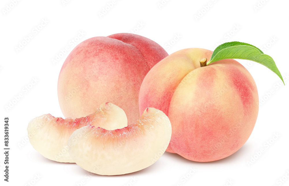 桃のイラスト リアル 白バック