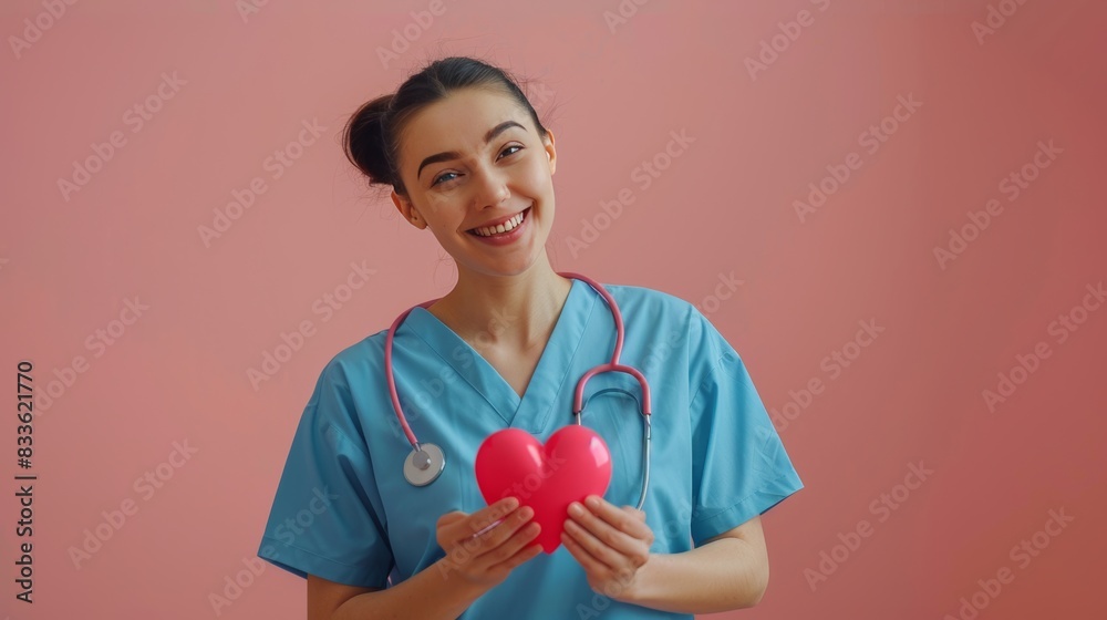 Healthcare workers, prevent virus, insurance and medicine concept. Touched and flattered female nurse or doctor in blue scrubs, tilt head and touch heart, smile from compliment, nice gesture. Healthcare workers, prevent virus, insurance and medicine concept. Touched and flattered female nurse or doctor in blue scrubs, tilt head and touch heart, smile from compliment, nice gesture.