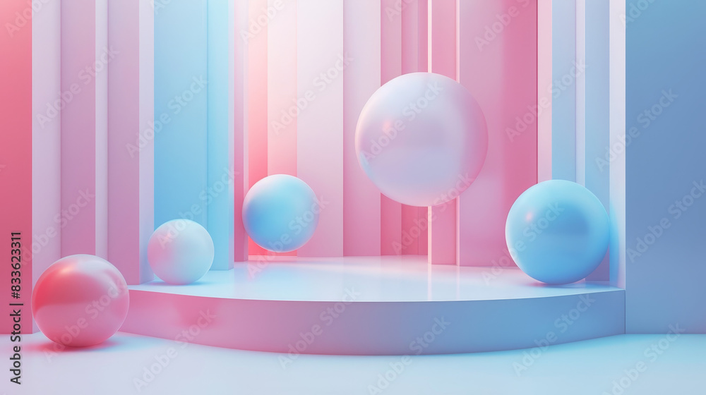 A colorful room with pink, blue, and white walls A colorful room with pink, blue, and white walls