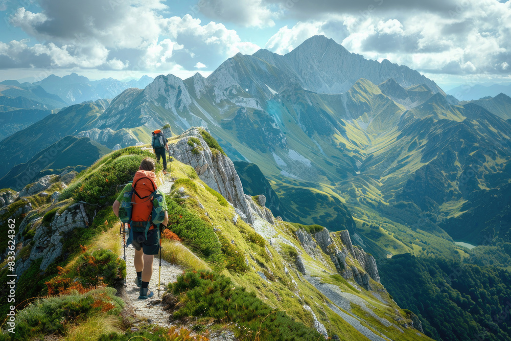 An adventurous mountain hike with breathtaking views