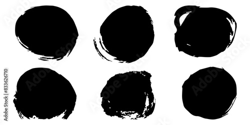 Vector set of grunge watercolor broad strokes