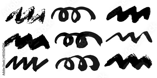 Vector set of grunge watercolor broad strokes