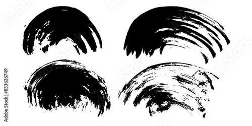 Vector set of grunge watercolor broad strokes