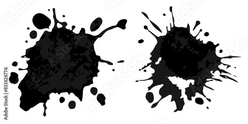 Vector set of grunge watercolor broad strokes