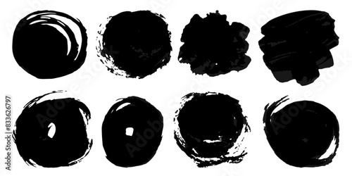 Vector set of grunge watercolor broad strokes