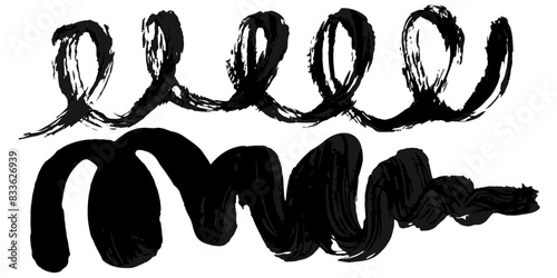 Vector set of grunge watercolor broad strokes