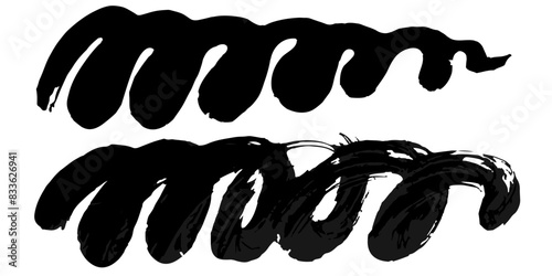 Vector set of grunge watercolor broad strokes